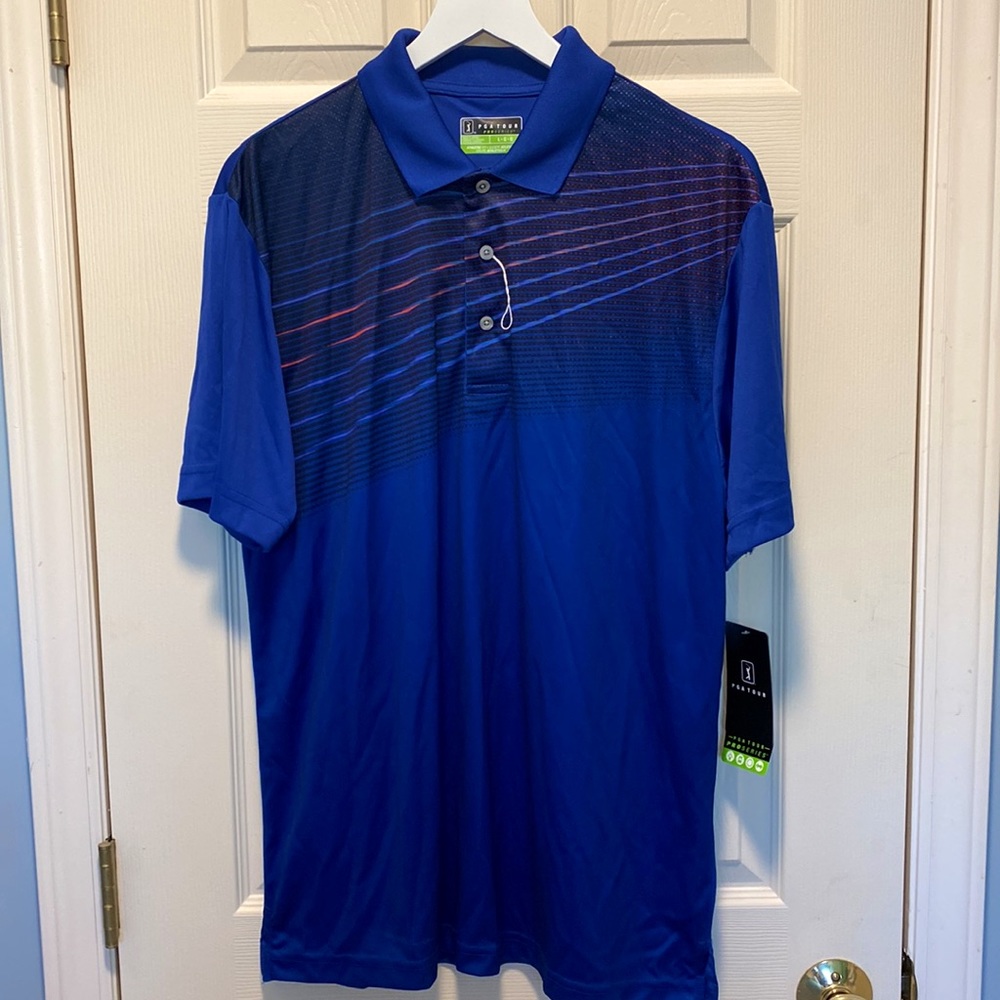 NWT PGA Tour Pro Series Athletic Fit Golf Shirt